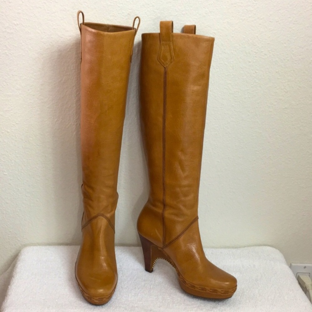 Cole Haan Kenna Tan Leather Knee High Boot Sz 6.5